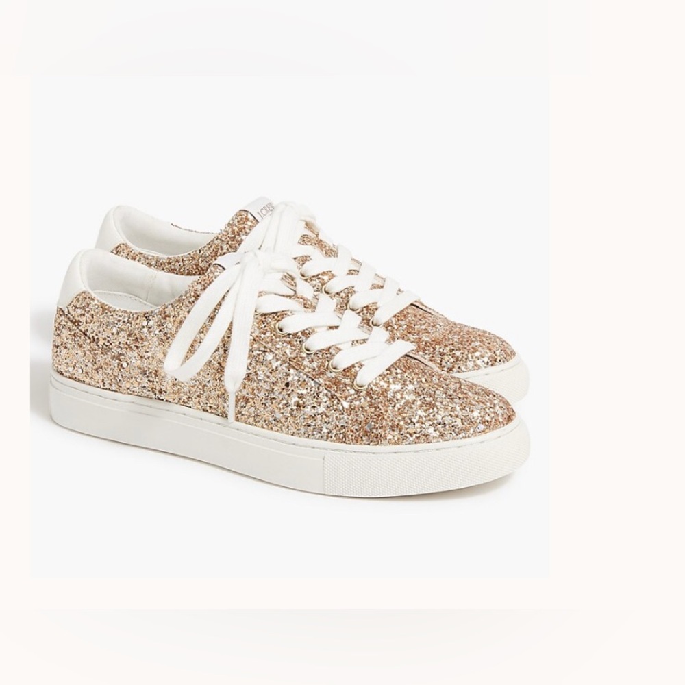 J.Crew glitter lace up sneakers